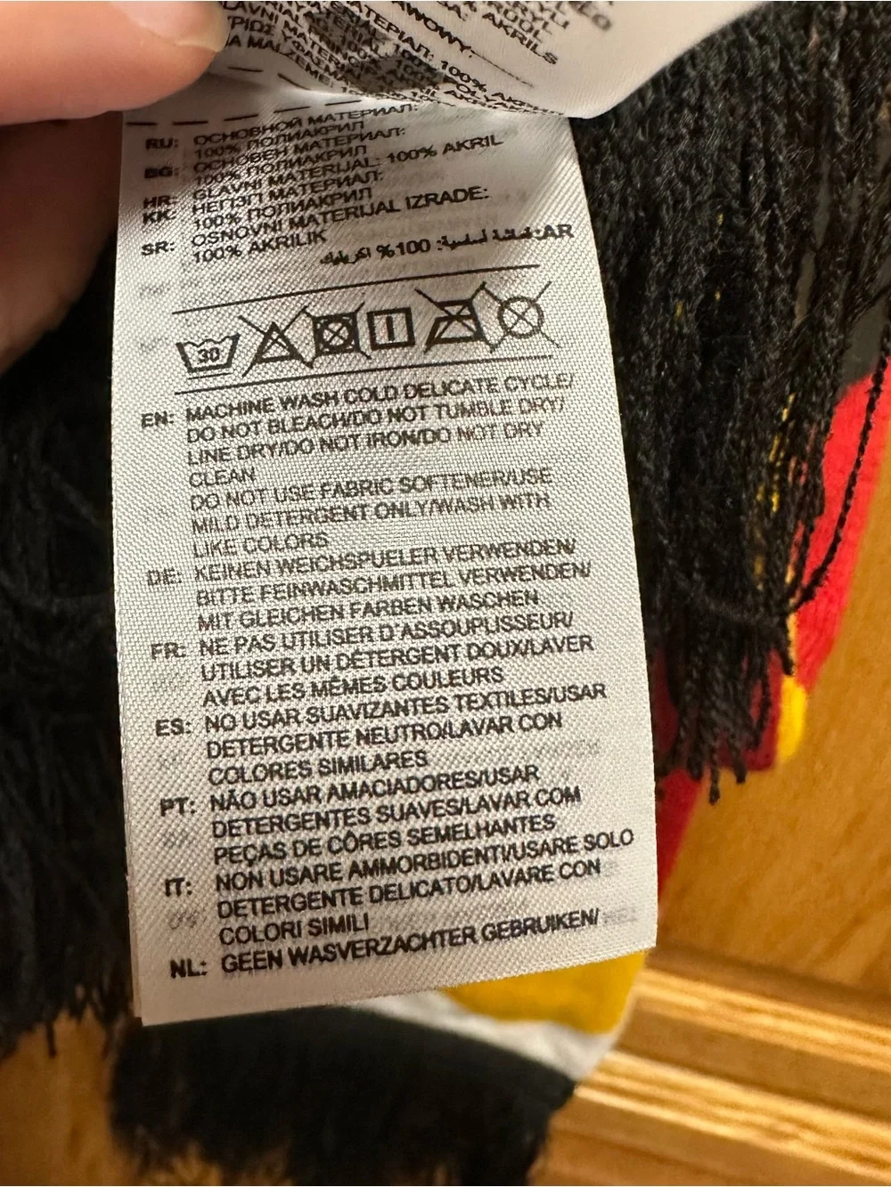 adidas Soccer Football Black Red Yellow Germany Graphic Knit Scarf World Cup New